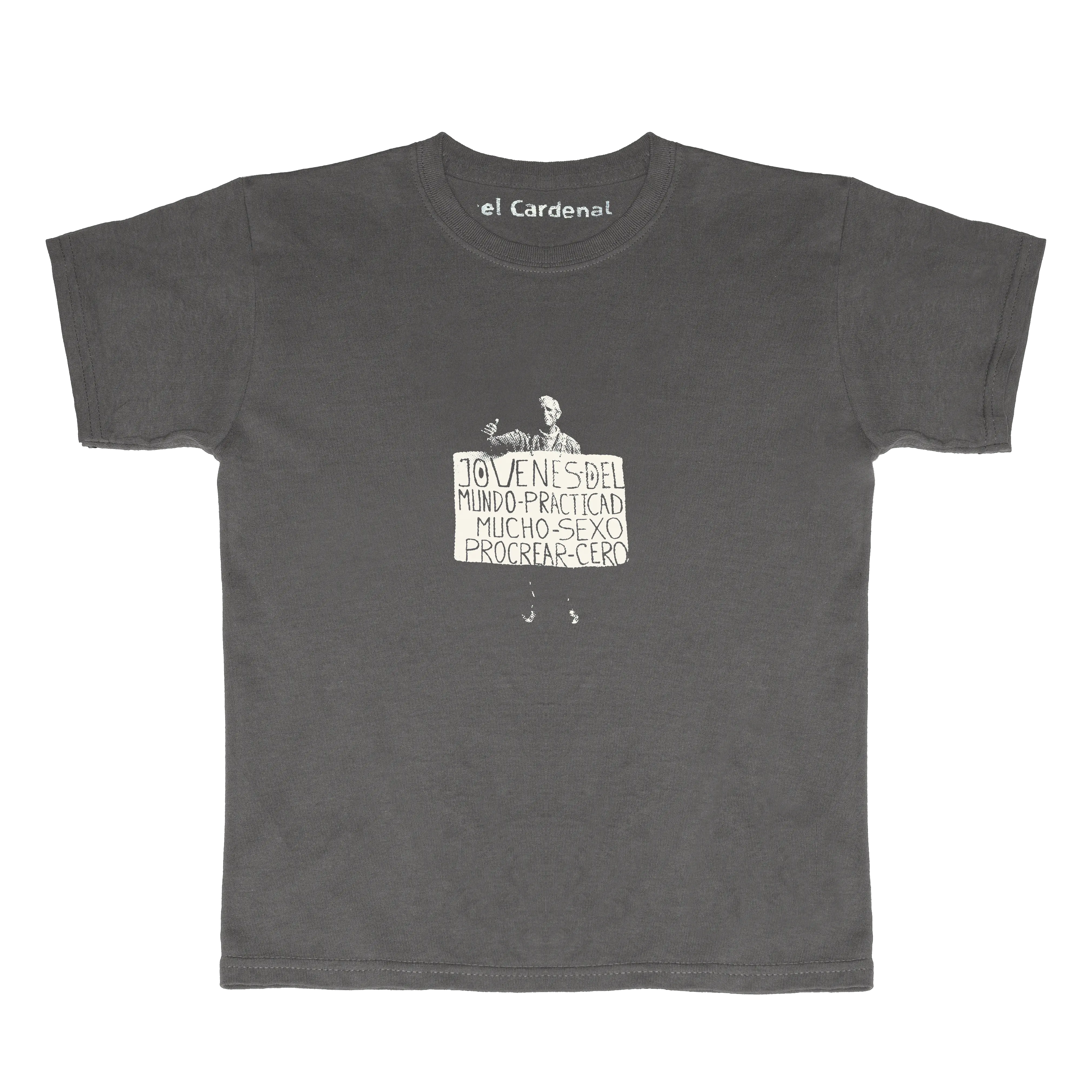 Camiseta gris 'pancarta'